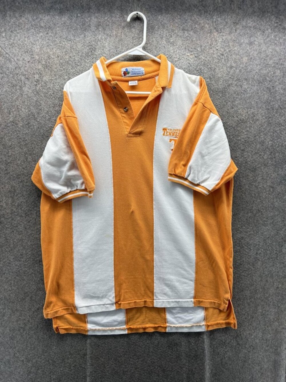 Tennessee Volunteers Shirt Polo Mens XL Orange VTG Football Midwest Embroidery